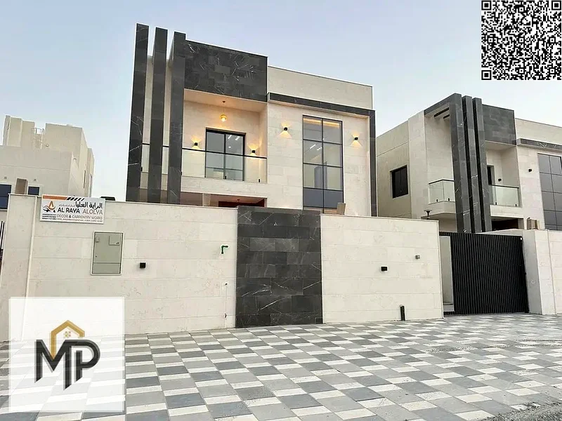 For sale - a luxurious villa in a prime location in Ajman, high-end finishing, modern design, including registration and ownership63903721982211113