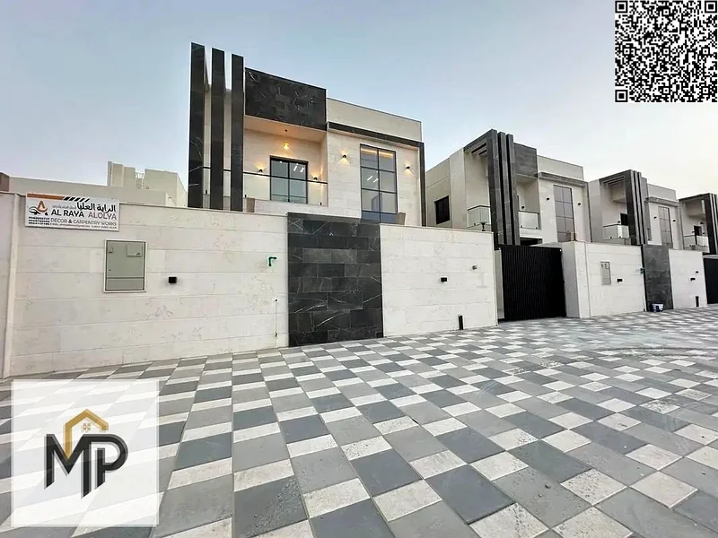 For sale - a luxurious villa in a prime location in Ajman, high-end finishing, modern design, including registration and ownership63903721982211110