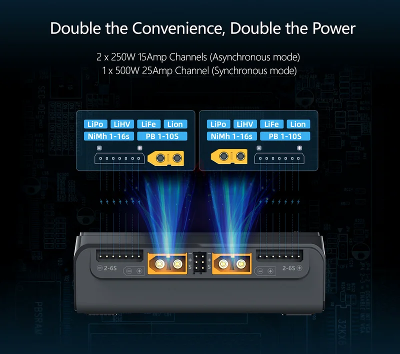 شاحن ذكي مزدوج M6D من ToolkitRC لبطاريات ليثيوم بوليمر63195632587265113