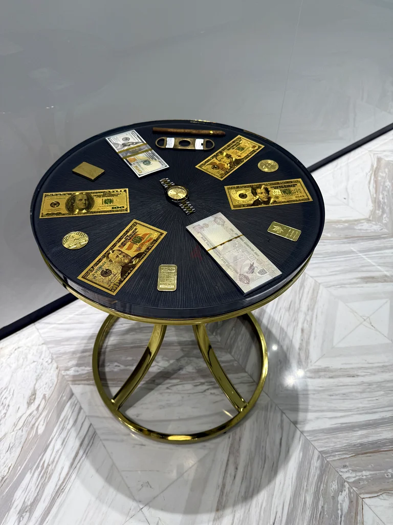 Big Gold Dollar Round Table furniture decor decoration Hand made self made63226790197507112
