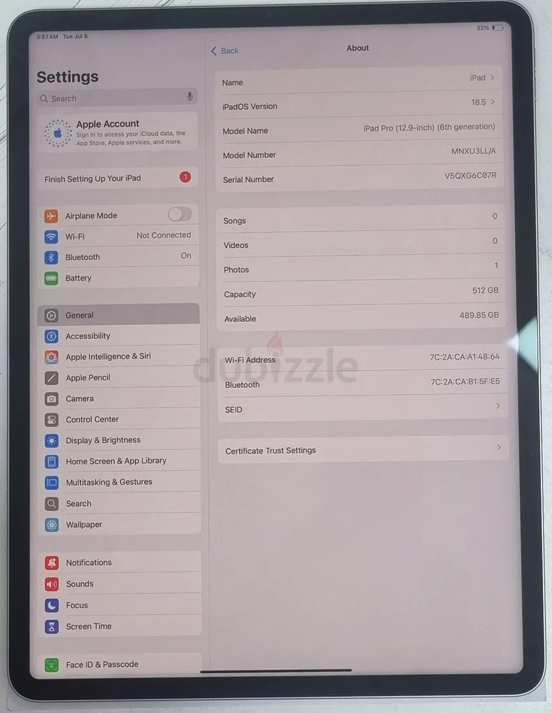 آيباد برو 12.9 بوصة، الجيل السادس، 512 جيجابايت، واي فاي63190620880770114