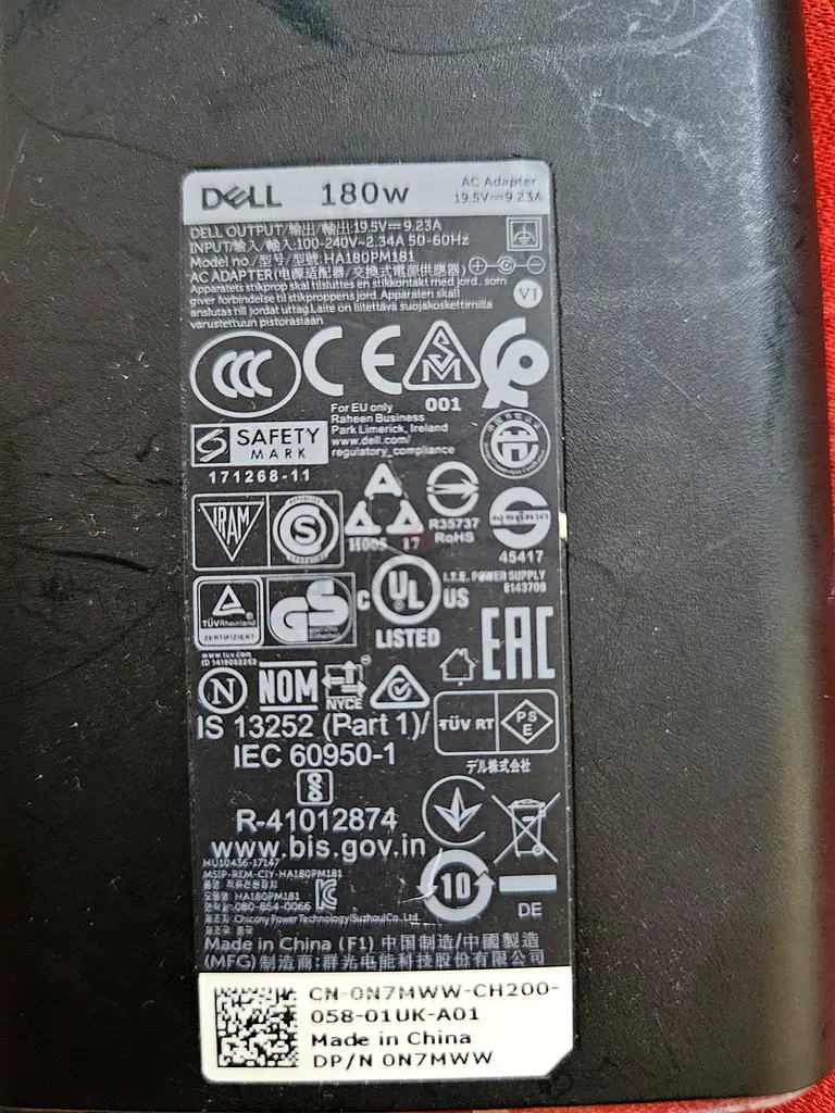 Dell 180W Laptop Charger | HA180PM181