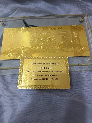 Gleaming Gold Foil Collectible with Certificate of Authenticity!