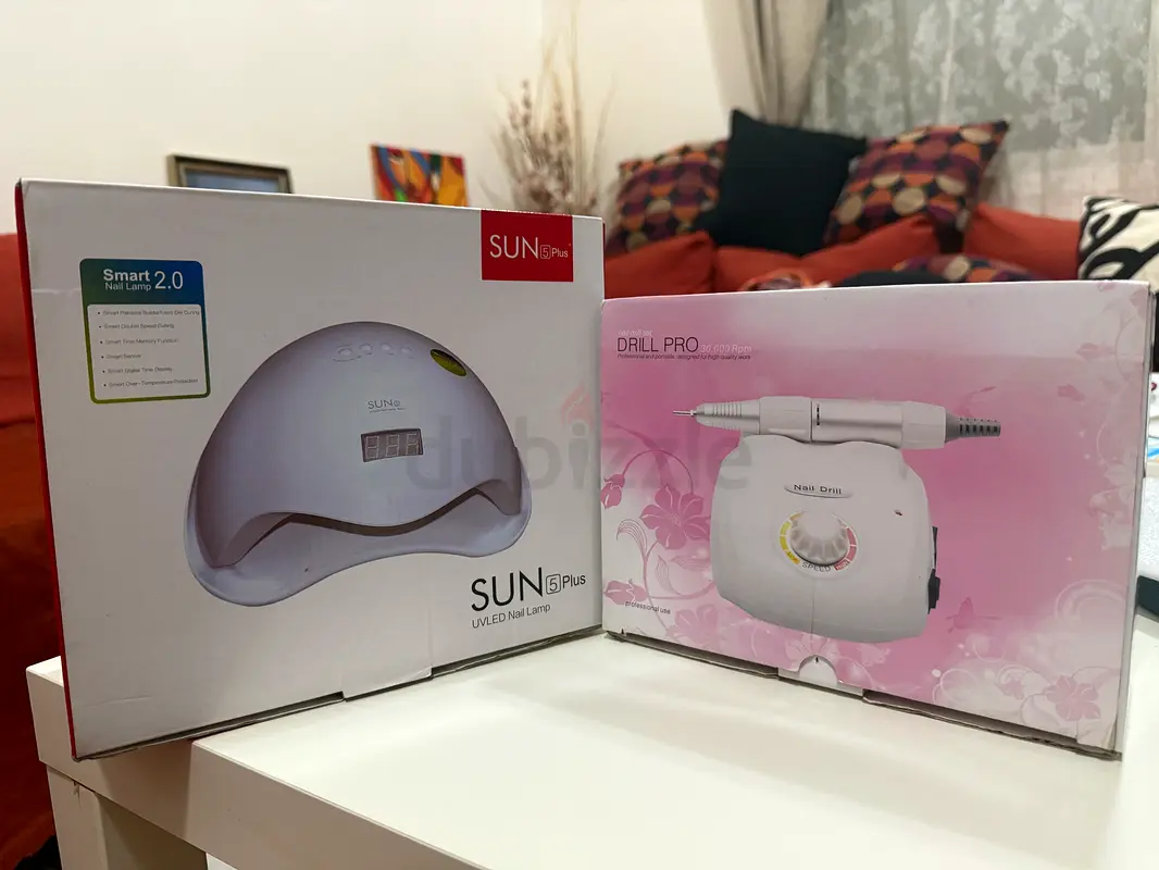 Full Nail Kit -  Lamp, Drill, Gels,  AED 500