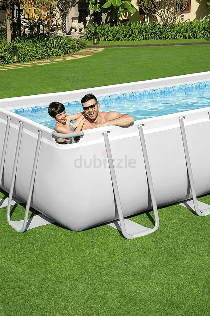 بستواي مجموعة حوض سباحة مستطيل من الصلب بمحرك كهربائي فوق الأرض63189116567171112