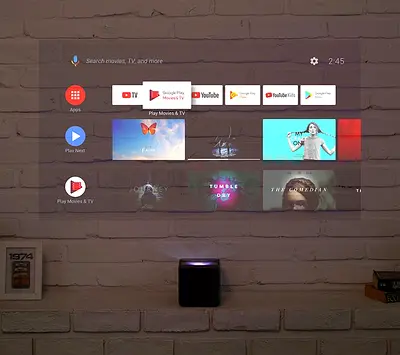 Humax Vision Ultra Short Throw Projector  Smart Speaker with Google TV | All-in-One Home Theater