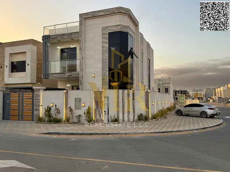 🏡 Luxurious corner villa for sale in Al Helio 2 - Ajman | 2 floors | 5 master bedrooms | Price 1,580,000 AED including electricity and water - negoti63903721973762111