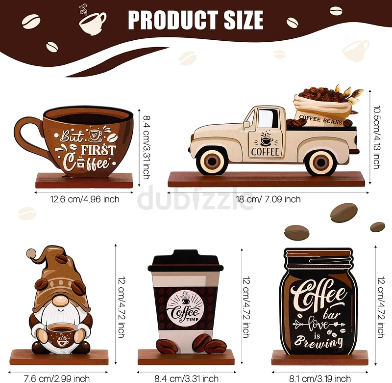 2295 - Coffee Bar Decor Sign, Azonee Farmhouse Wood Set for Coffee Stations, Rustic Table63184722715905112