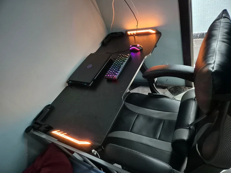Gaming Desk with LED Lights and gaming chair63179859474051113