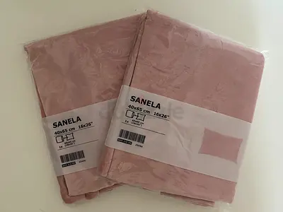 IKEA Sanela Long Cushion Covers x2 Pale Pink BRAND NEW