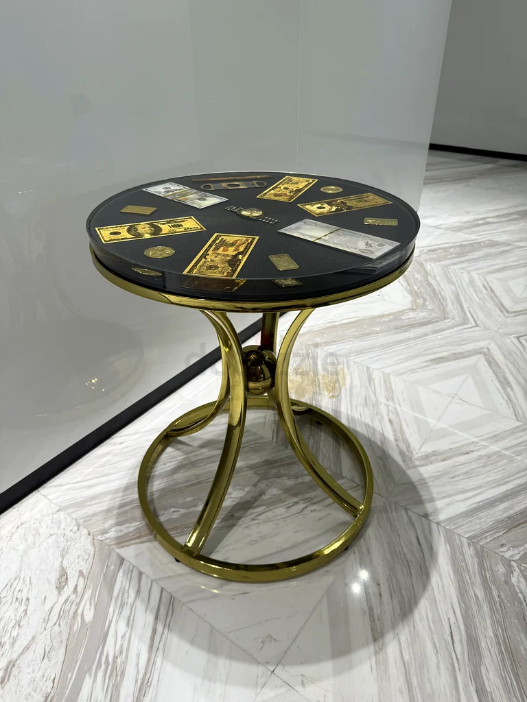 Big Gold Dollar Round Table furniture decor decoration Hand made self made63226790197507114