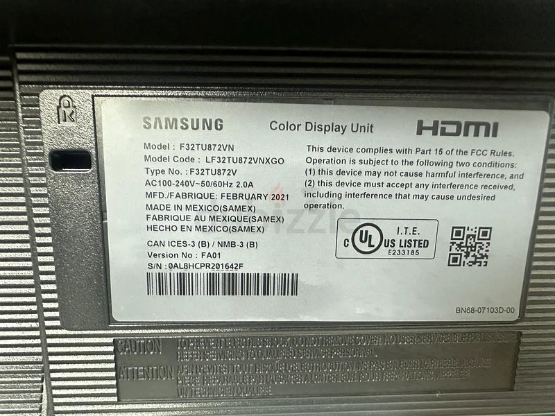 Samsung F32TU872VN 32 Inch 4k UHD (3840 x 2160) | Thunderbolt 3 Inputs 90W of Power Delivery | VESA.63197142827906111
