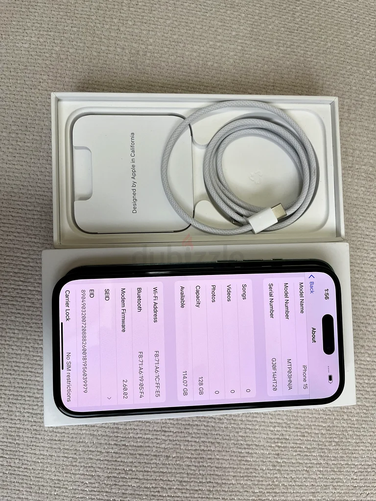 آيفون 15 بسعة 128 جيجابايت، أسود، بحالة ممتازة63179857640962111