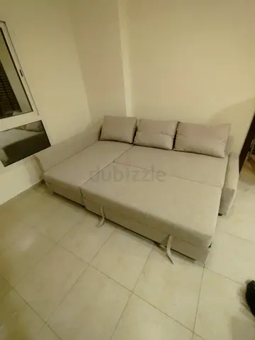 IKEA L Shape Sofa cum bed with big storage and you can fix the storage left or right anyside