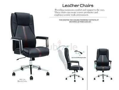 Executive leather revolving heavy-duty chair