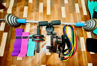Home Workout Equipment Set -  with 15 kg barbell Get Fit at Home!