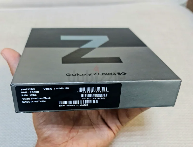 SAMSUNG Z FOLD 3 COMPLETE BOX WITH ONE YEAR WARRANTY63222342135555112