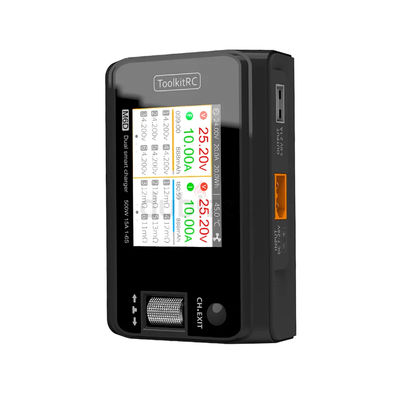 شاحن ذكي مزدوج M6D من ToolkitRC لبطاريات ليثيوم بوليمر63195632587265111