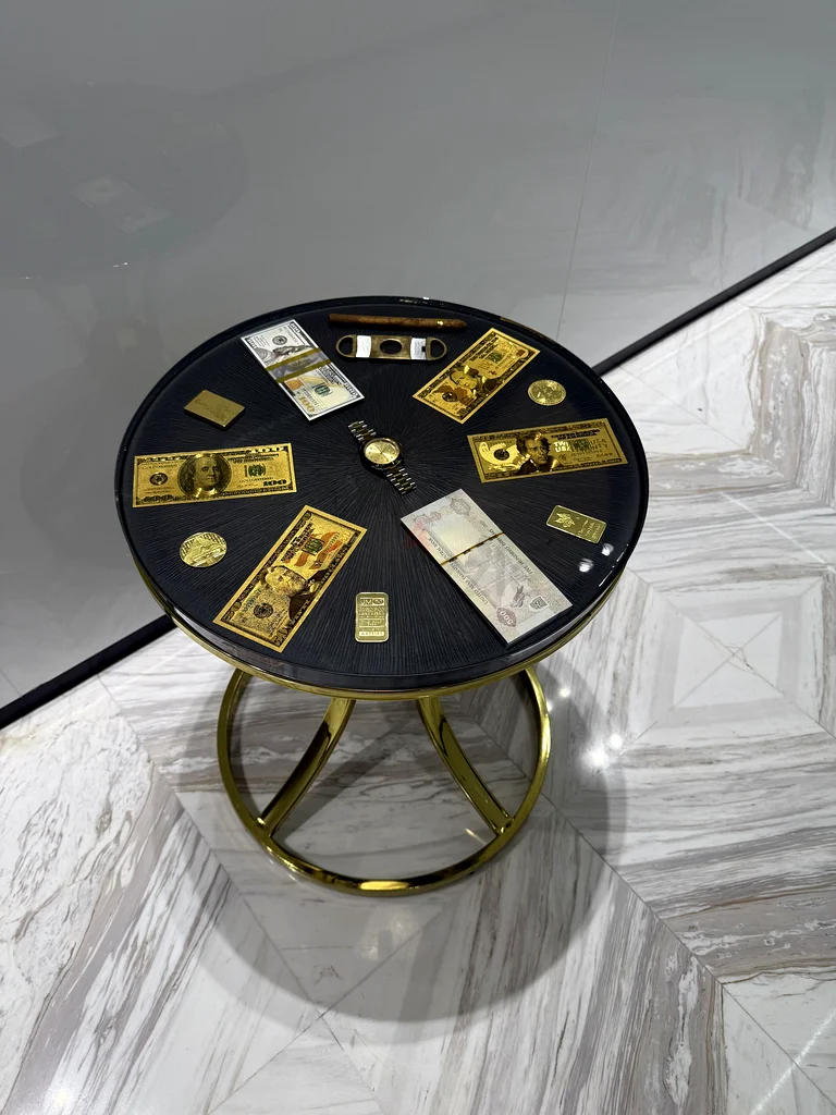 Big Gold Dollar Round Table furniture decor decoration Hand made self made63226790197507111