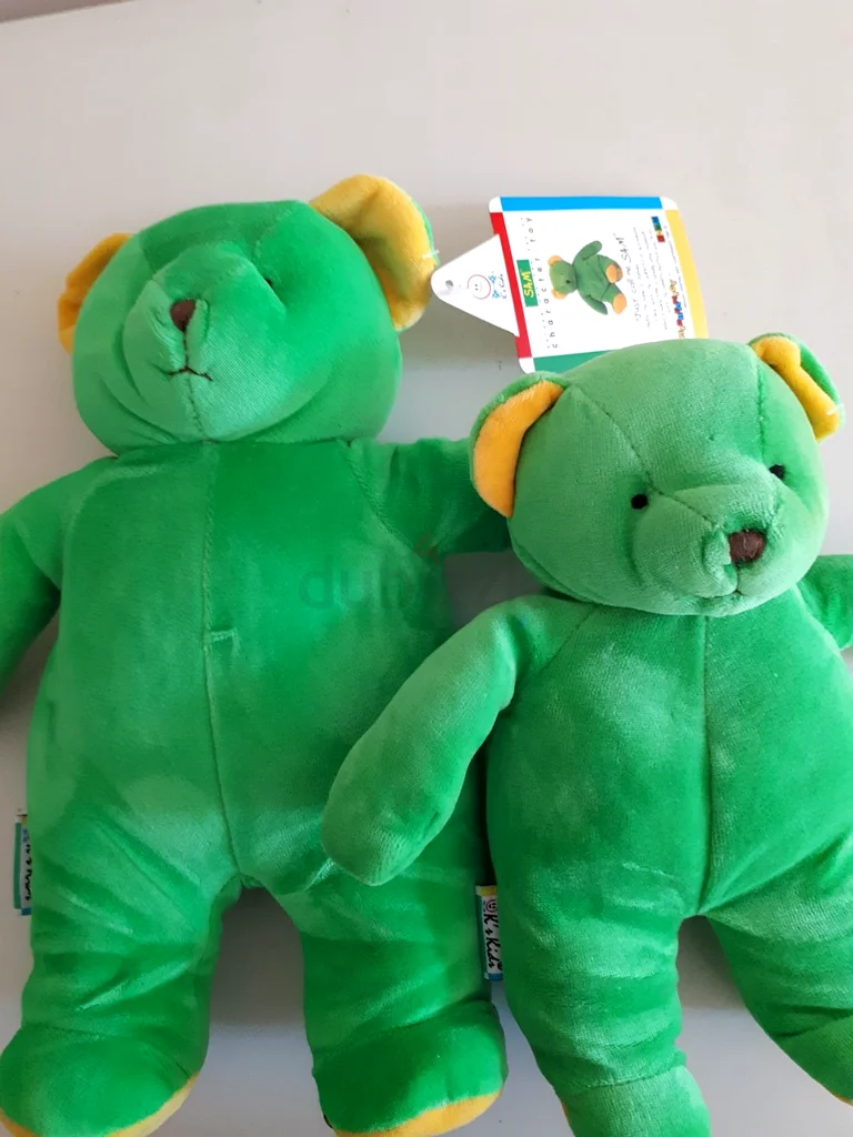 Cute Green Teddy Bear Pair Mom and Baby  - Perfect for Cuddles! Brand New632074082492191127
