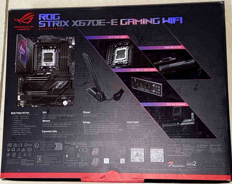ASUS ROG Strix X670E-E Gaming WiFi Motherboard  AMD RYZEN 7 9800X3D for Sale!63196636908163114