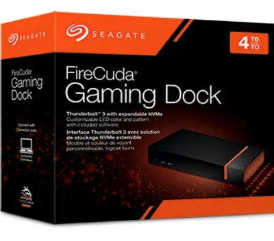 Seagate Firecuda Gaming Dock with RGB LED Thunderbolt 3 with Expandable Nvme