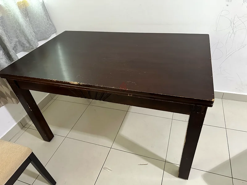 Elegant Wooden Dining Table with Chairs Set, strong table, selling as leaving the country.63211917687299112