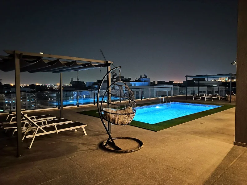 ON THE EXIT OPEN VIEW SPACIOUS 2BHK WITH GYM,SWIMMING POOL AND PARKING.63730149659906110