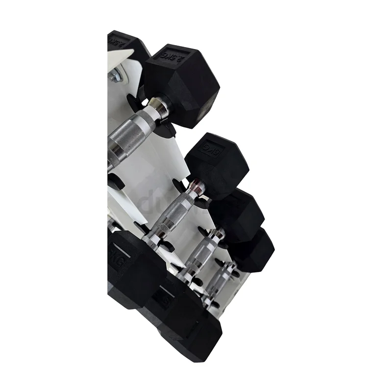 HEXAGON DUMBBELL SET TOTAL 50KG SET WITH RACK(PAIRS OF 2.5,5,7.5,10KG SET).63198630612225112