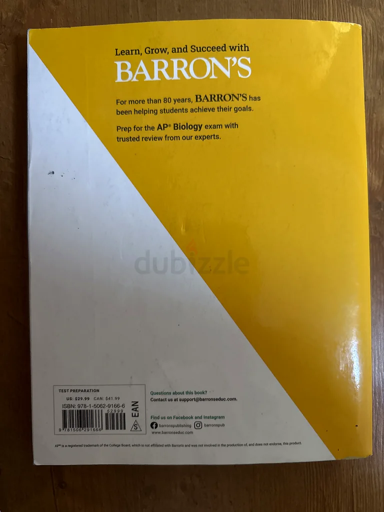 Barrons AP Biology Premium 2025 Edition63209844669953111