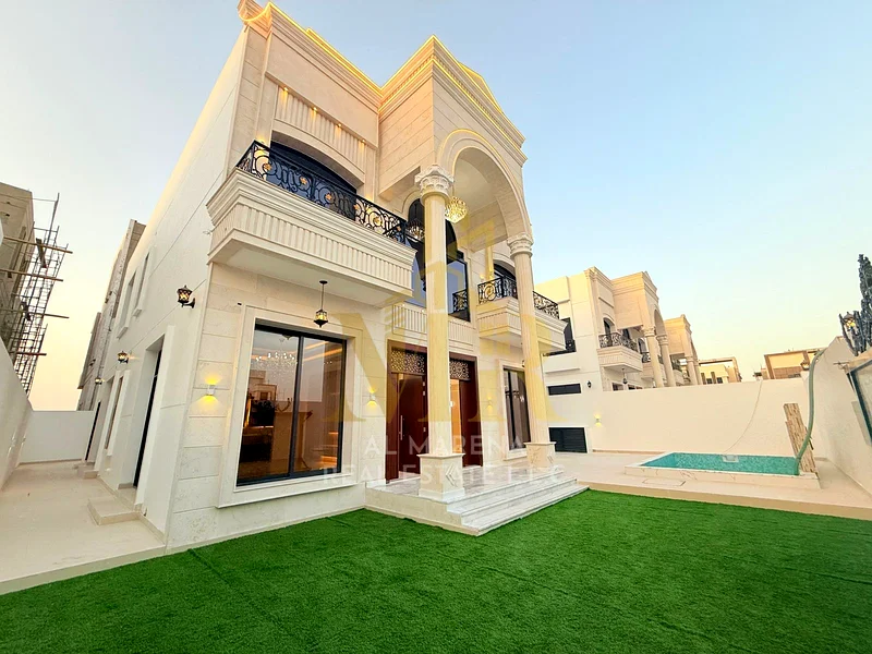 Villa with a price that includes registration and ownership fees, located on the main street, ready for habitation in the finest areas of Ajman with f63905079791363113