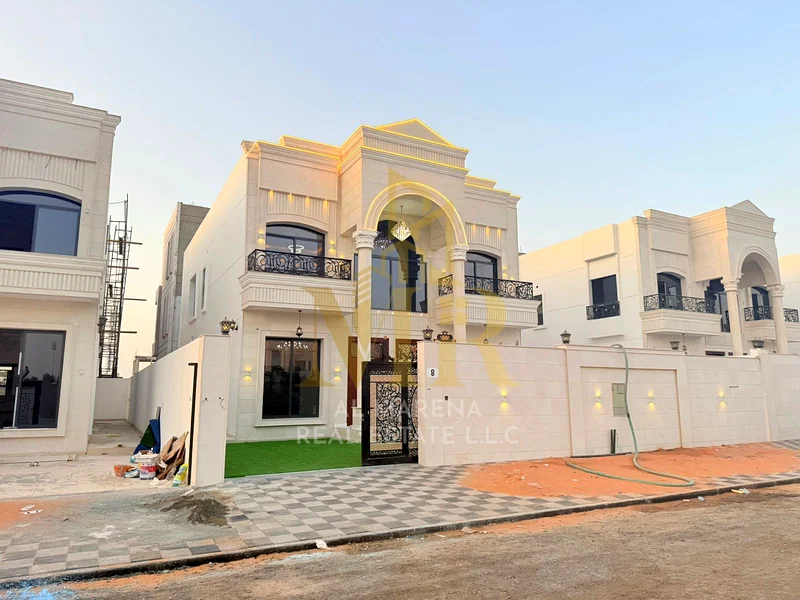 Villa with a price that includes registration and ownership fees, located on the main street, ready for habitation in the finest areas of Ajman with f63905079791363114