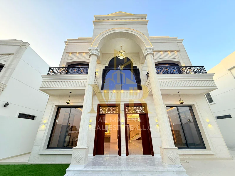 Villa with a price that includes registration and ownership fees, located on the main street, ready for habitation in the finest areas of Ajman with f63905079791363111