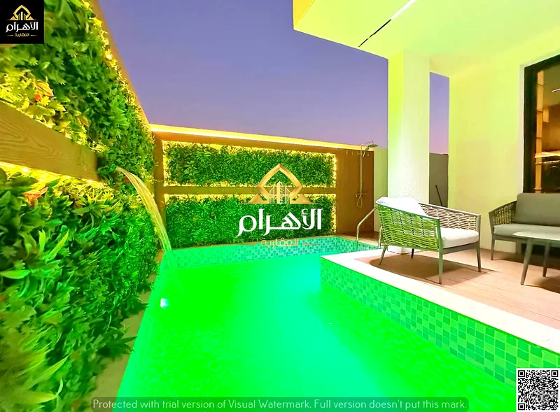 Distinctive villa in Al Bahia | With swimming pool and sitting area | Super deluxe finishing.63882550824194114