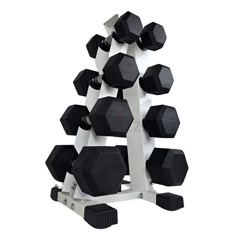 HEXAGON DUMBBELL SET TOTAL 50KG SET WITH RACK(PAIRS OF 2.5,5,7.5,10KG SET).63198630612225111