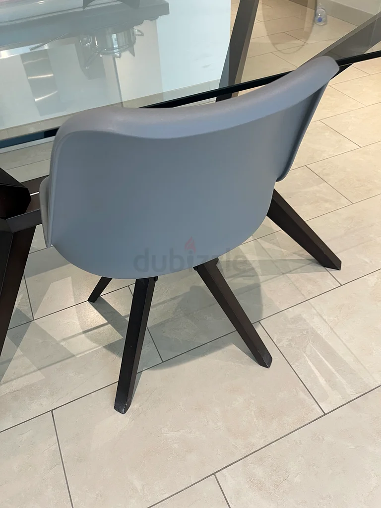 Glass Dining Table with Wooden Legs - Excellent Condition + 4 Chairs63209351825667113