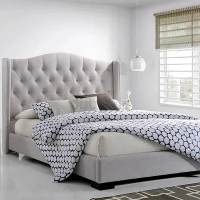 Memphis with Wings King Fabric Upholstered Bed