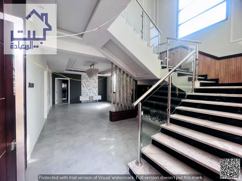 Villa for rent in the upscale Al Zahya neighborhood, first resident, large private pool, spacious areas, wonderful modern finishing, on a main street,63235097622147112
