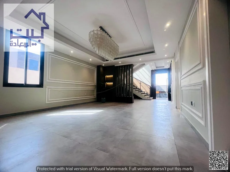 Villa for rent in the upscale Al Zahya neighborhood, first resident, large private pool, spacious areas, wonderful modern finishing, on a main street,63235097622147114