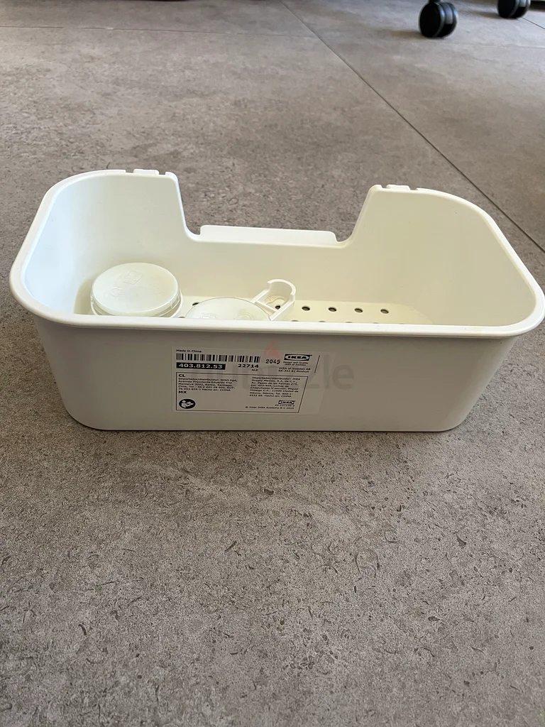 TISKEN Basket with suction cup, white - IKEA product (NEW)63210903019779112