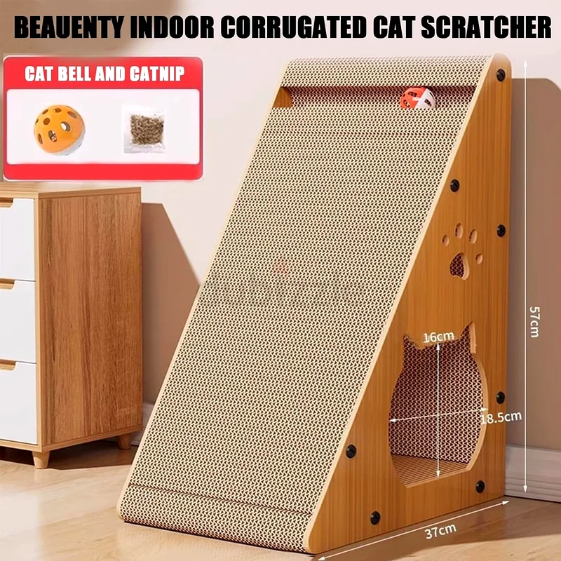 2291 - Beauty Cat Scratcher, 57×37cm Cardboard Cat Scratch Pad, Cat Cave Design63201692560515111