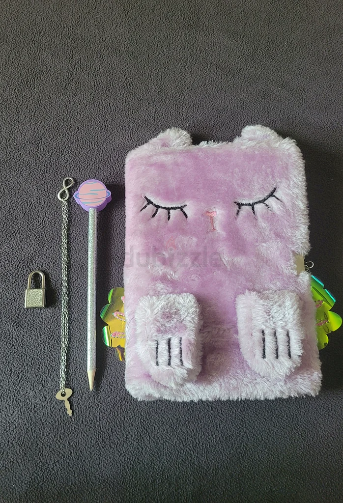 Cute Fluffy Lockable Journal Set - With Pencil, Eraser, Lock  Key!63208391794818111