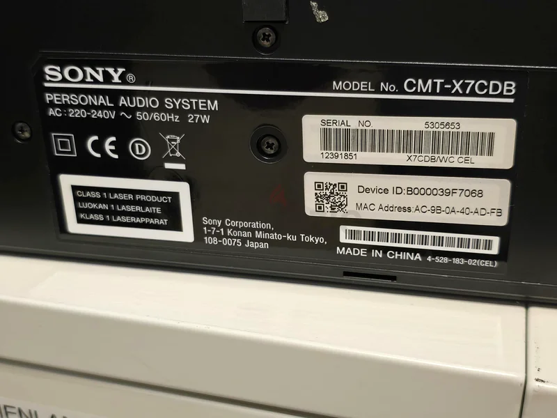 Sony Personal Audio System CMT -X7CDB63194612454401112