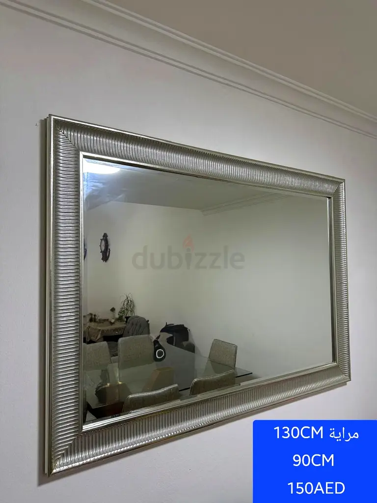 Elegant 130CM x 90CM Silver-Framed Mirror
