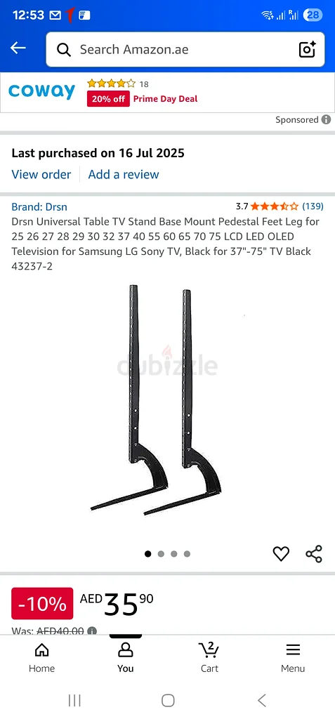 Drsn Universal Table TV Stand Base Mount Pedestal Feet Leg for 25 26 27 28 29 30 32 37 40 55 60 65 763194612497282111