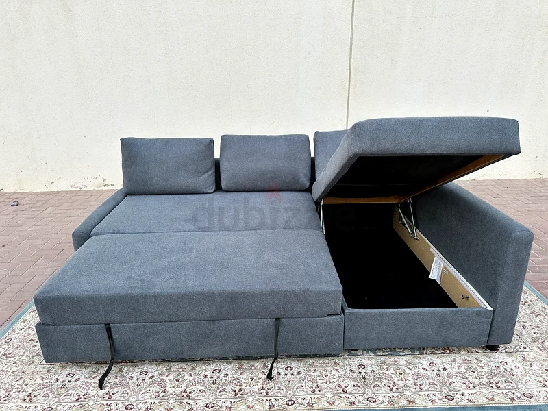 Ikea l shape sofa bed with storage-dark gray63211429740674112