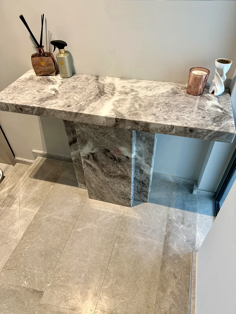 Modern Marble-Design High Side Table / Console – Stylish  Functional63209848163458113