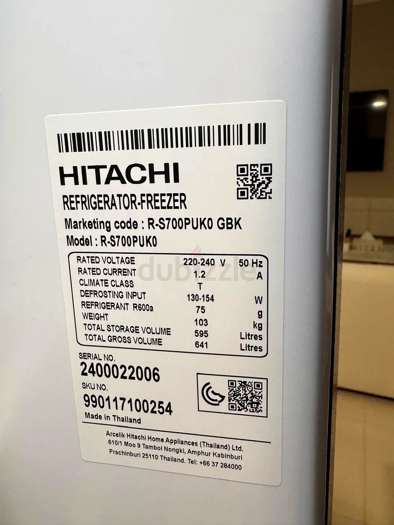 Hitachi Side-by-Side Fridge–Like New63197145038593113