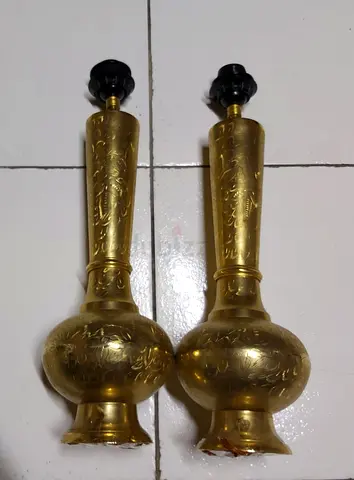 Elegant Vintage hand mad brass lamps. Over than 100 years old