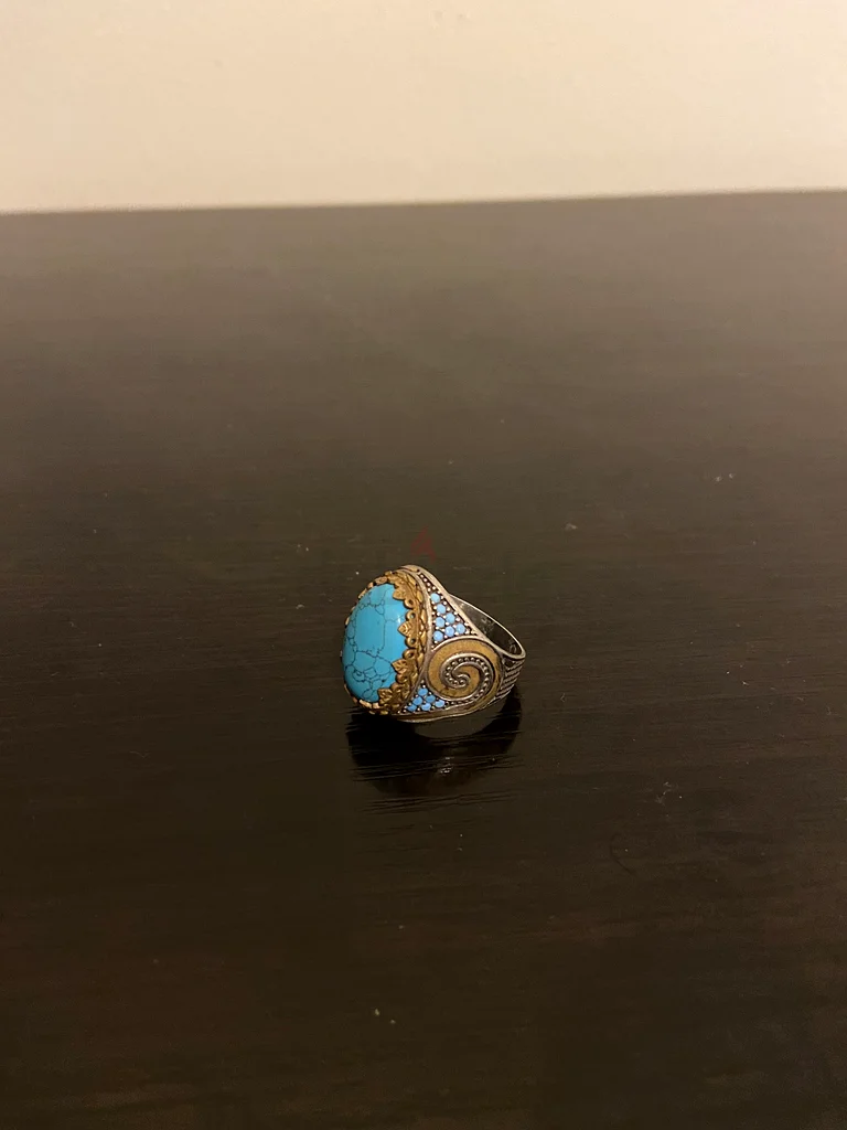 خاتم فضي مع حجر الزمرد turquoise63201691790083111